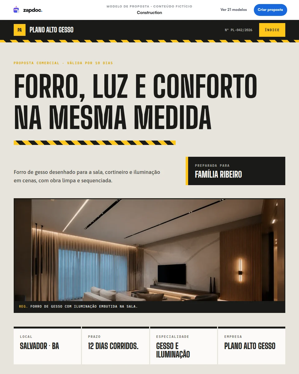 Prévia do tema Construction aplicado a uma proposta comercial