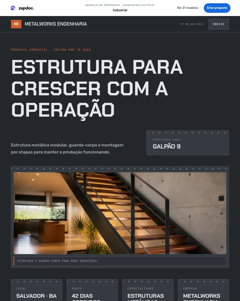 Prévia do tema Industrial aplicado a uma proposta comercial