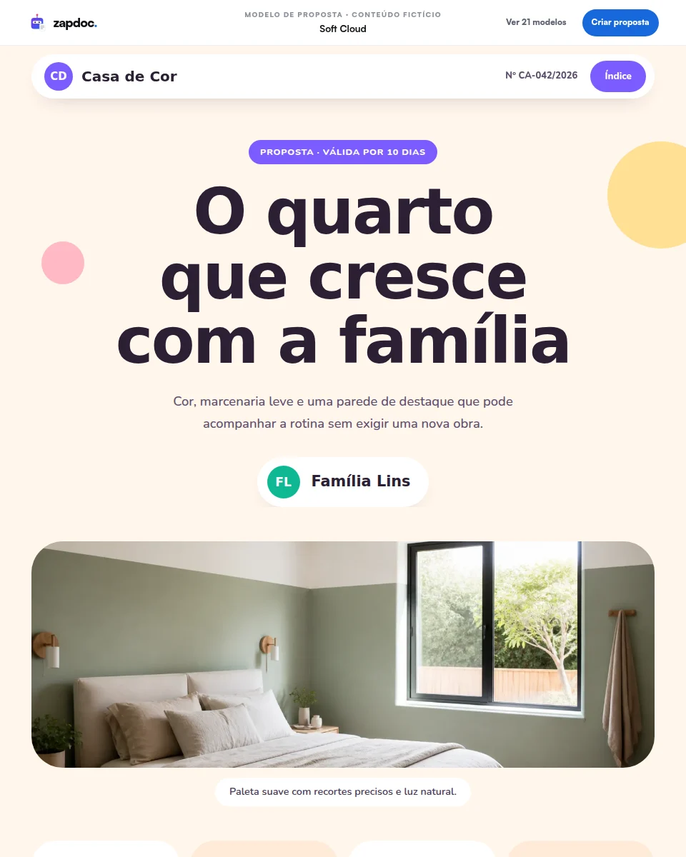 Prévia do tema Soft Cloud aplicado a uma proposta comercial